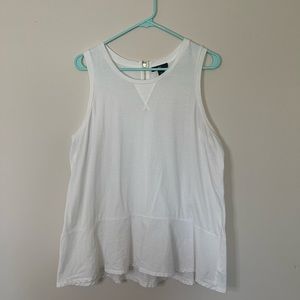 Gap Peplum Sleeveless Tank Top White Size Large